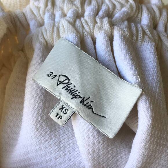 3.1 Phillip Lim Stretch Off The Shoulder Cream Ruffle Top - Picture 6 of 8